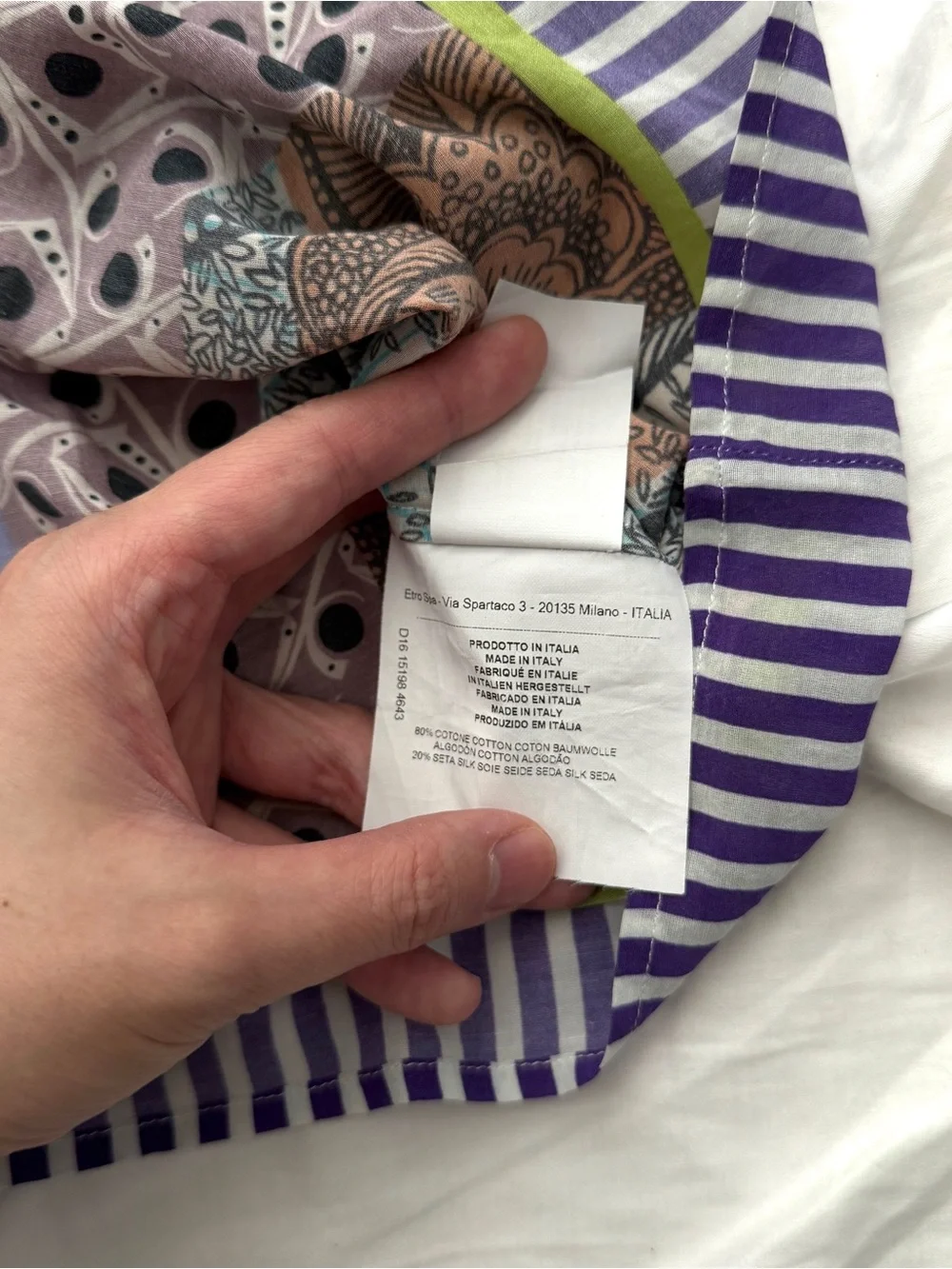 Etro Purple Multicolor Printed Long Sleeve Blouse - Picture 8 of 9